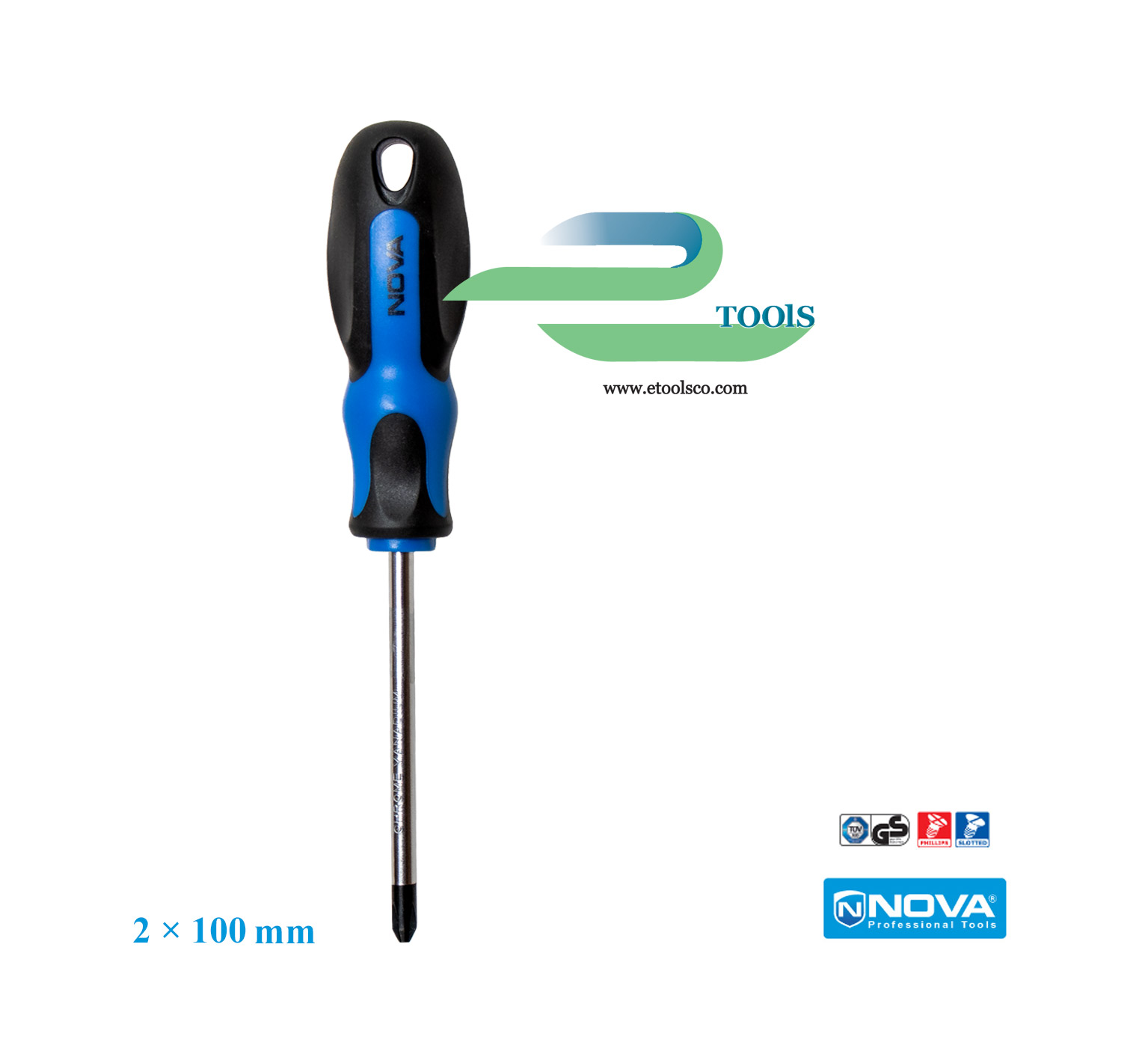 پیچ گوشتی چهارسو نووا 100×2 mm